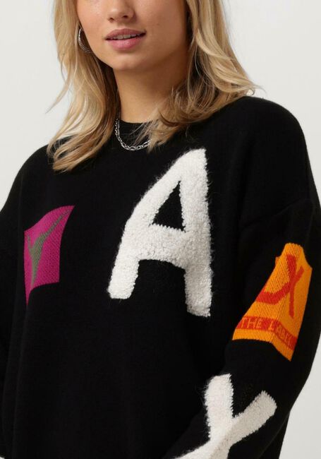 Schwarze ALIX THE LABEL Pullover LADIES KNITTED ART WORK PULLOVER - large
