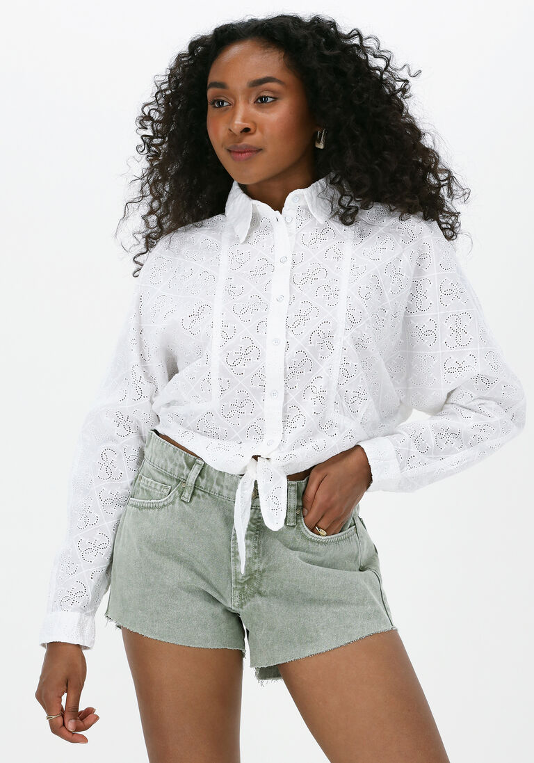weiße guess bluse ls tina shirt