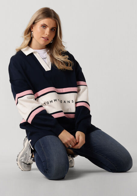 Dunkelblau TOMMY JEANS Polo-Shirt TJW COLORBLOCK RUGBY - large