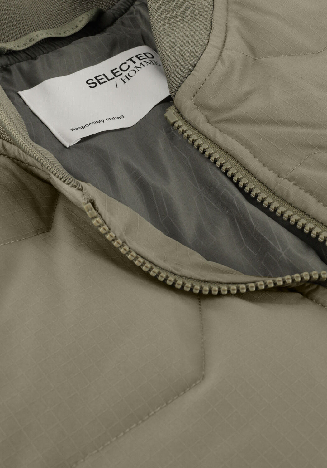 Gr&uuml;ne SELECTED MEN Wattierte Jack SLHDECKARD REDOWN BOMBER JKT 2023 W - large