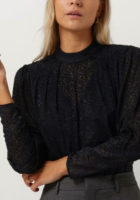 Blaue SCOTCH & SODA Blusen MOCK NECK TOP WITH OPEN BACK DETAIL - large