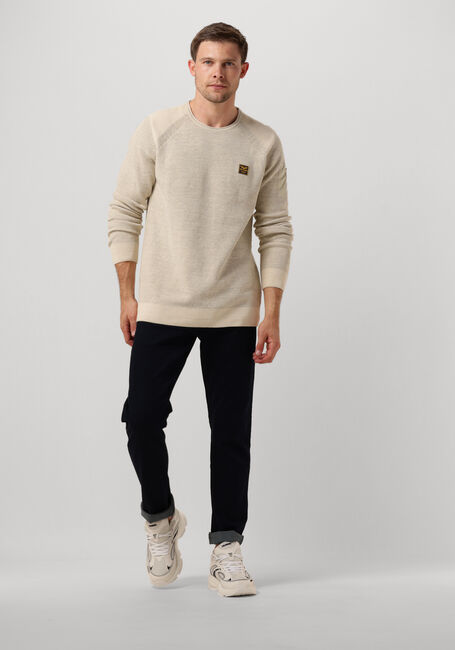 Beige PME LEGEND Pullover R-NECK COTTON RIB MELEE KNIT - large