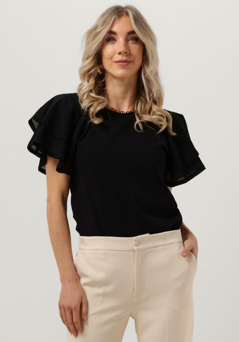 schwarze summum top top butterfly sleeves cotton single jersey