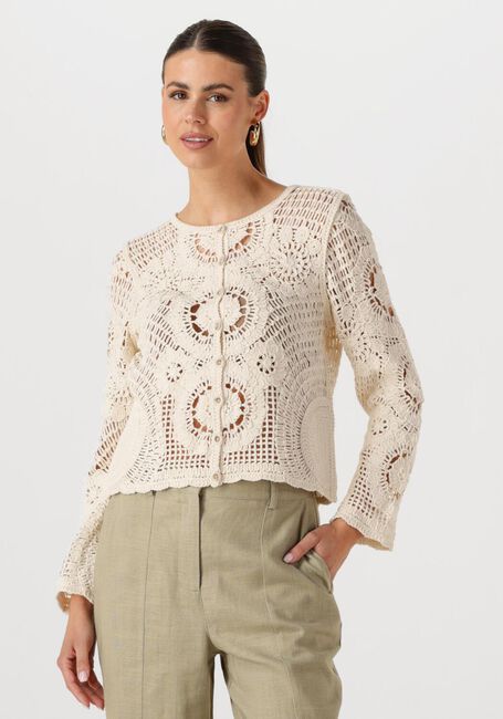 Ecru Y.A.S. Strickjacke YASFIRO CROCHET CARDIGAN - large