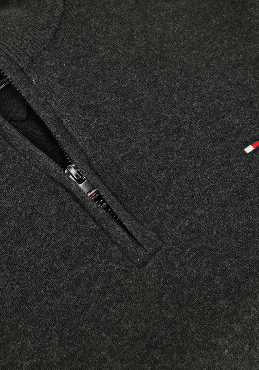 Dunkelgrau TOMMY HILFIGER Pullover PIMA ORG CTN CASHMERE ZIP MOCK - large