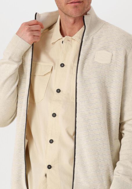 Ecru PME LEGEND Strickjacke ZIP JACKET STRUCTURE COTTON - large