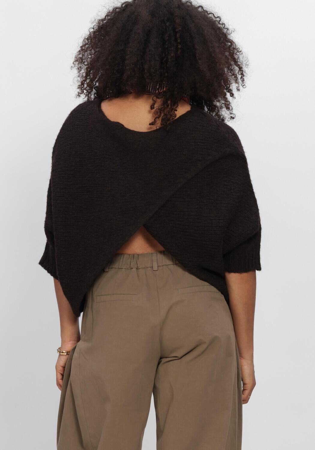 Braune SUMMUM Pullover WRAP SWEATER SUPER SOFT KNIT - large