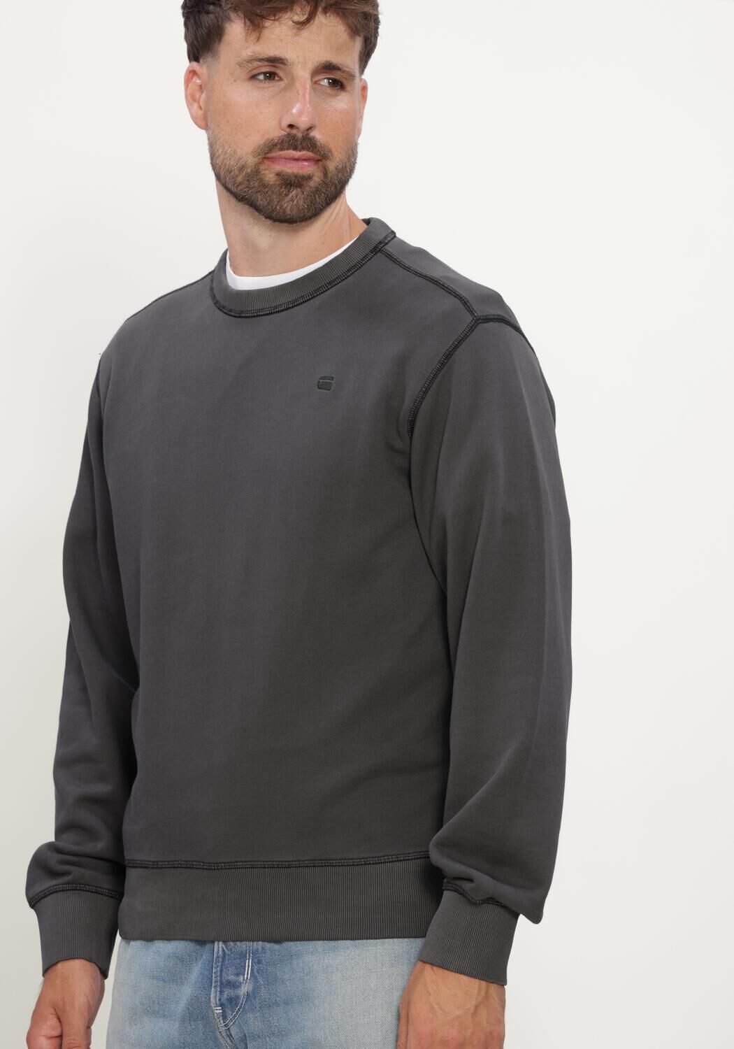 Dunkelgrau G-STAR RAW Sweatshirt UNIT WASHED R SW L\S - large