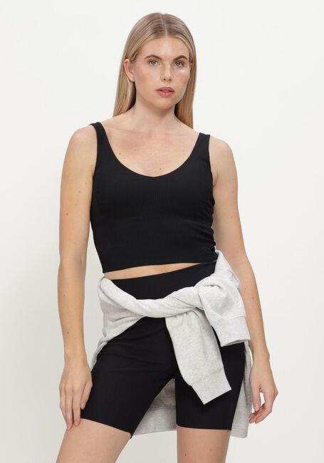 Schwarze BJORN BORG Sporttops STUDIO RIBBED V-NECK TOP - large