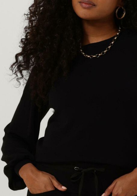 Schwarze SUMMUM Pullover PUFFY SLEEVE SWEATER BASIC KNIT (7S550) - large