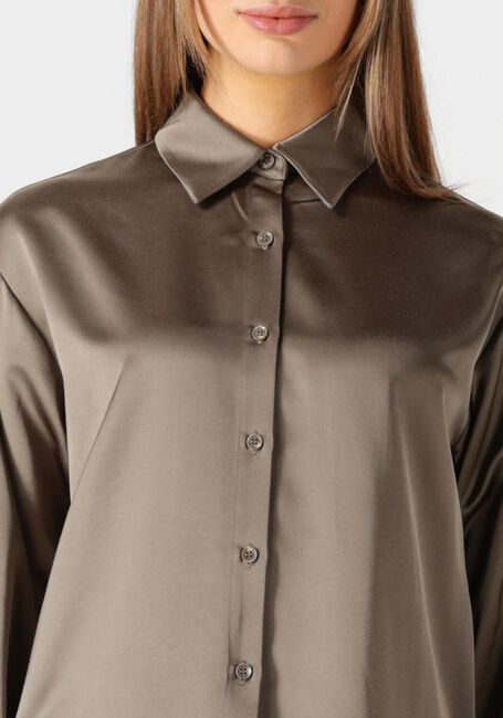 Braune WITHBLACK Blusen WBLMILAN SATEEN LS SHIRT - large