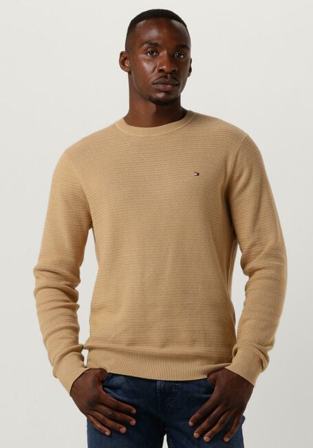Khaki TOMMY HILFIGER Sweatshirt INTERLACED STRUCTURE CREW NECK - large