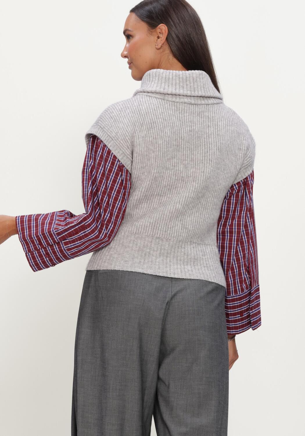 Hellgrau CO'COUTURE Spencer ROWCC ZIP KNIT VEST - large