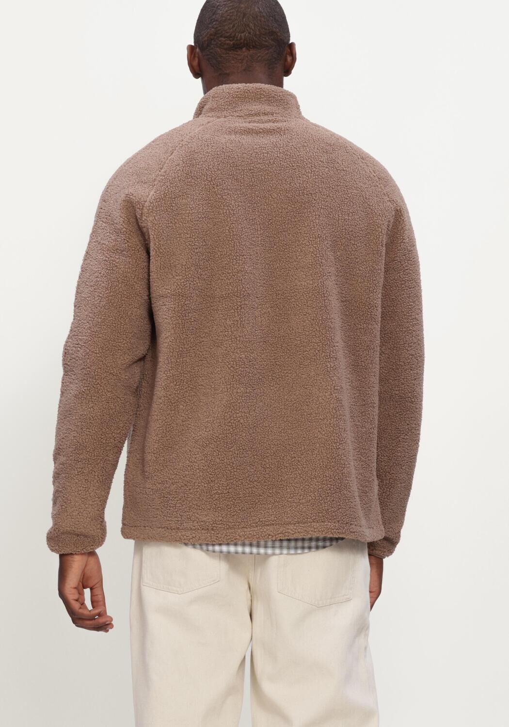 Camelfarbene LES DEUX Strickjacke PATCH TEDDY JACKET - large