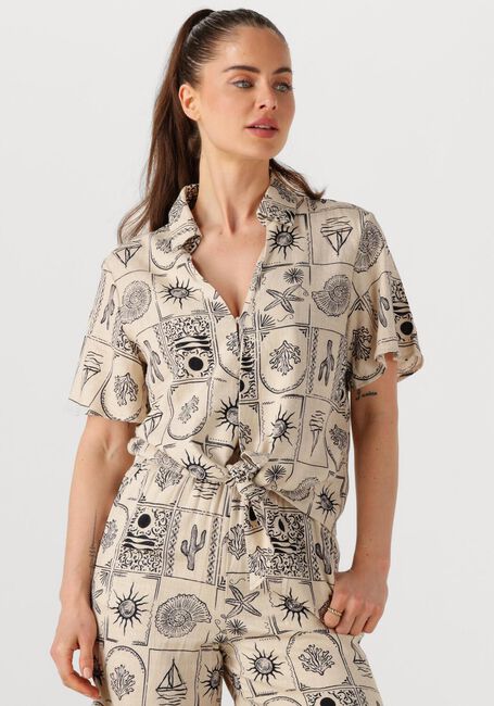 Ecru OBJECT Blusen OBJEMBER RE S/S TIE SHIRT 139 - large