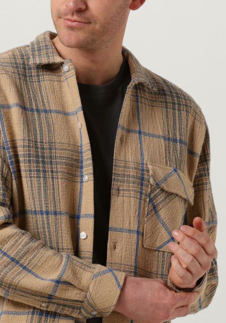 Camelfarbene WOODBIRD Overshirt PRIZE CHECK SHIRT - large