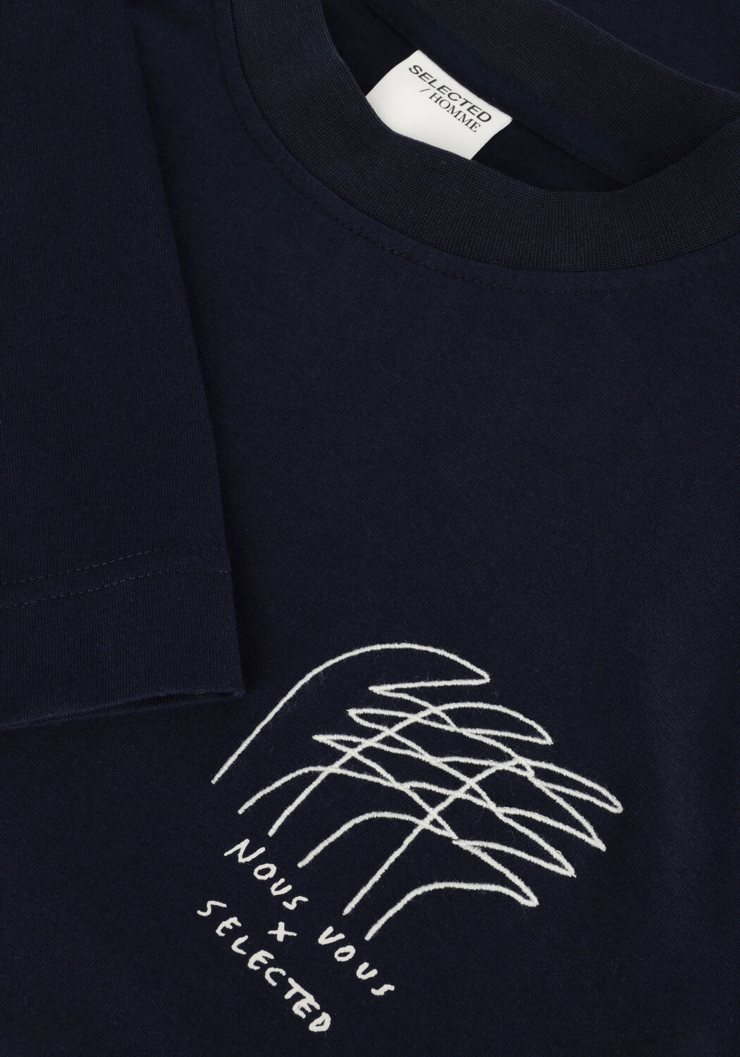 Dunkelblau SELECTED MEN T-shirt SLHRELAXJAY LICENSE SS O-NECK TEE - large