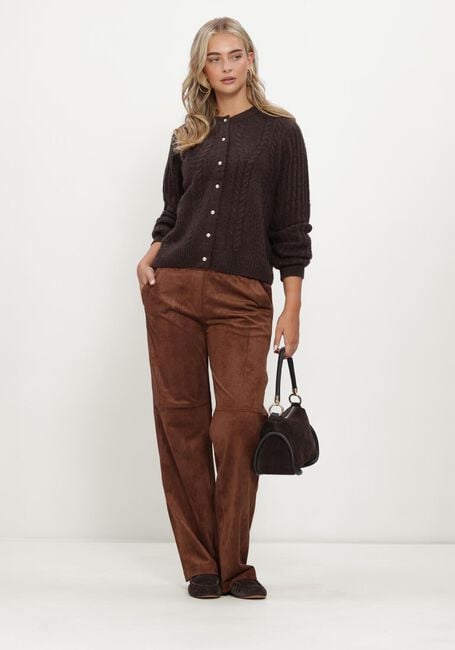 Braune MAC Hose 0455 VELOUR CHIARA WIDE LEG - large