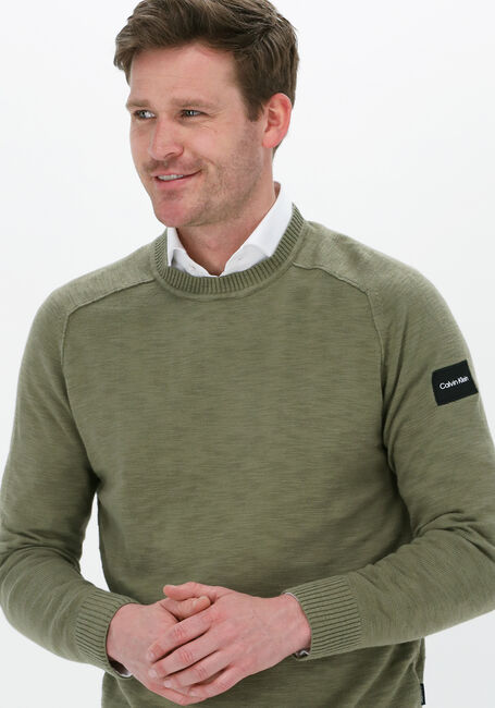 Grüne CALVIN KLEIN Pullover SLUB TEXTURE SWEATER - large