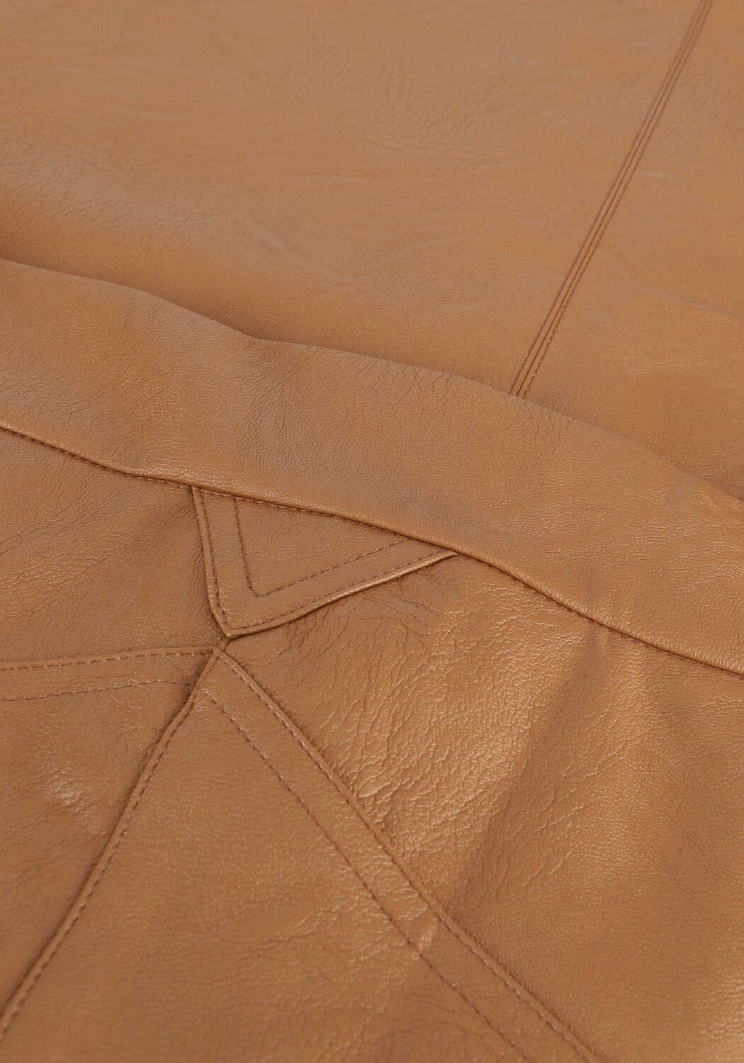 Cognacfarbene 10DAYS Midirock VEGAN LEATHER SKIRT - large