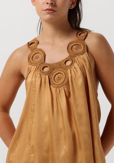 Camelfarbene SUMMUM Top SINGLET SOLID SATIN - large