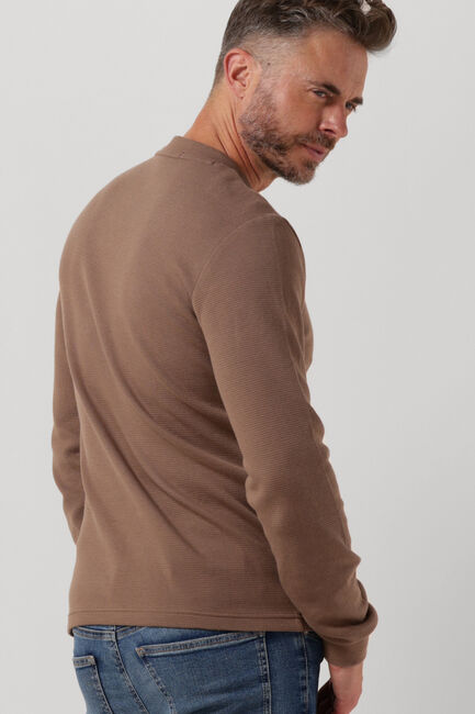 Braune CALVIN KLEIN Sweatshirt MONOLOGO BADGE WAFFLE LS TEE - large