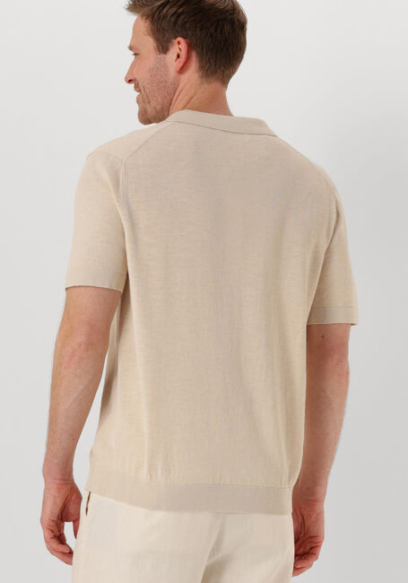 Beige SELECTED HOMME Polo-Shirt SLHMATTIS SS KNIT SUN OPEN POLO NOOS - large
