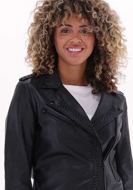 Schwarze GOOSECRAFT Lederjack JADE BRAIDED - large