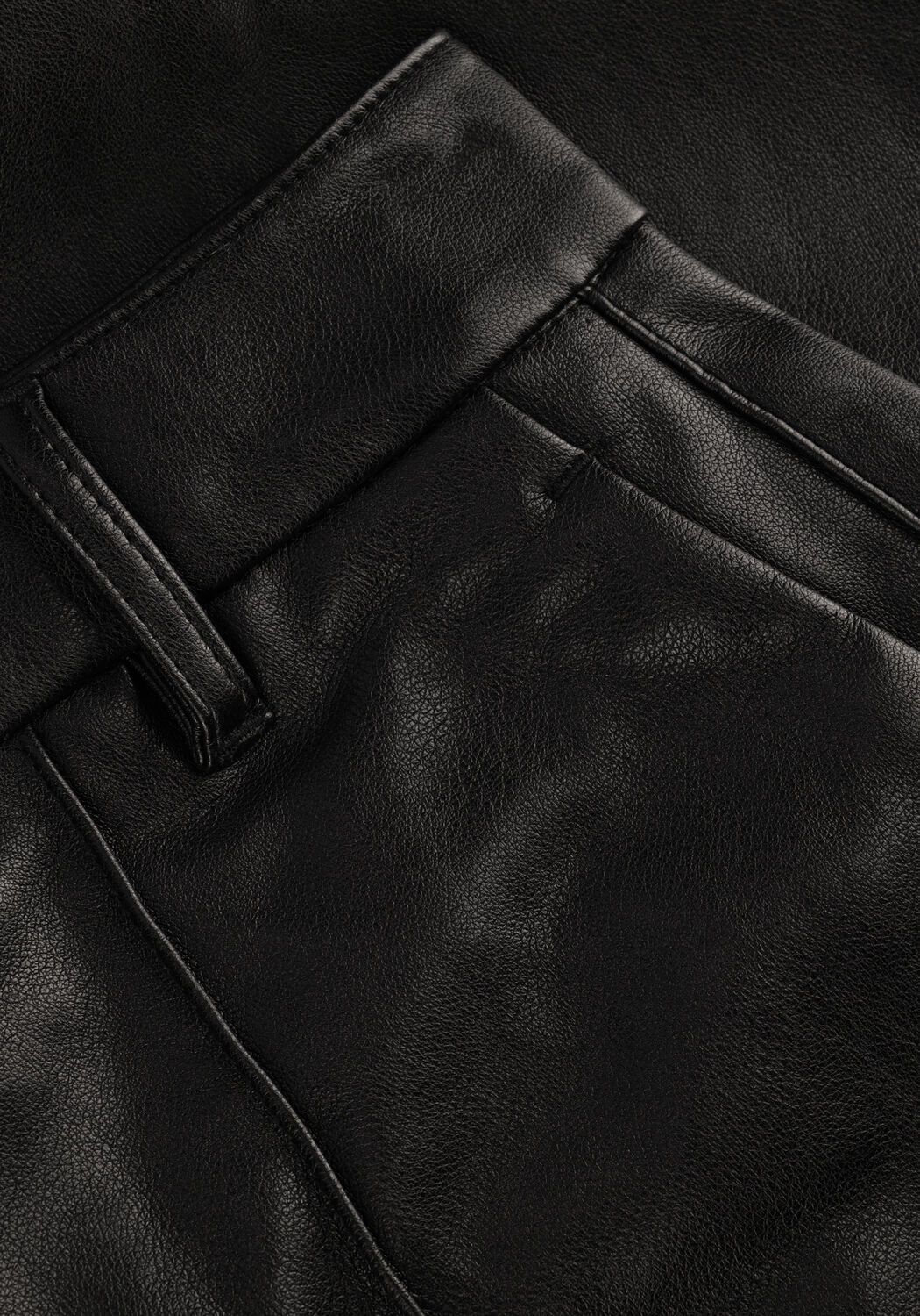 Schwarze COLOURFUL REBEL Hose RUS VEGAN LEATHER STRAIGHT PANTS - large