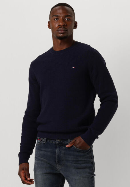 Dunkelblau TOMMY HILFIGER Sweatshirt INTERLACED STRUCTURE CREW NECK - large