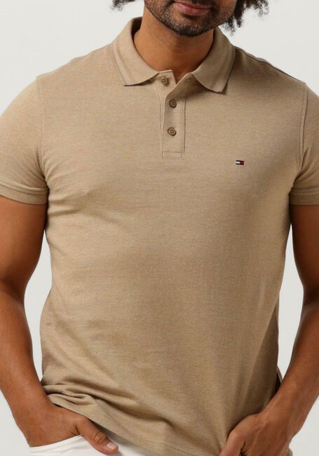Braune TOMMY HILFIGER Polo-Shirt PRETWIST MOULINE SLIM FIT POLO - large