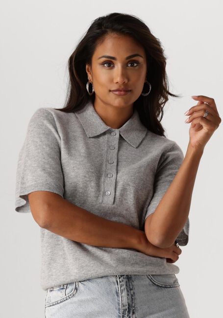 Graue NEO NOIR T-shirt GRACIE KNIT POLO TEE - large