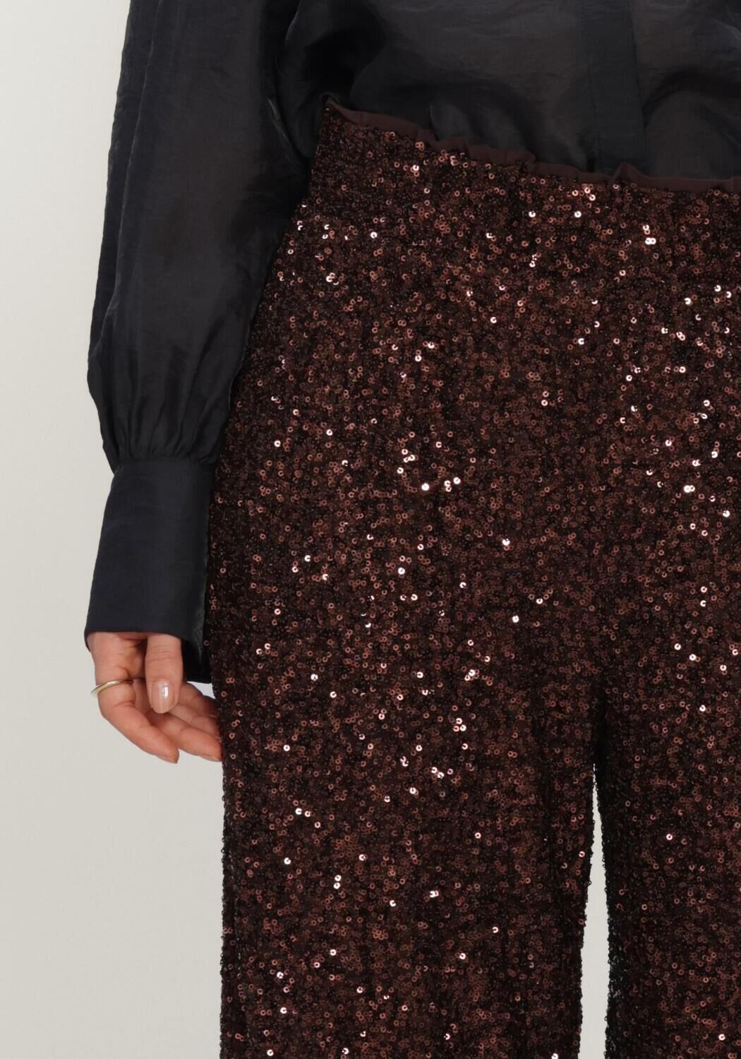Braune STUDIO ANNELOES Weite Hose Darielle sequin balloon trousers - large