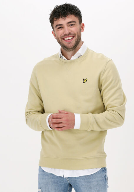 Olive LYLE & SCOTT Pullover CREW NECK SWEATSHIRT - large