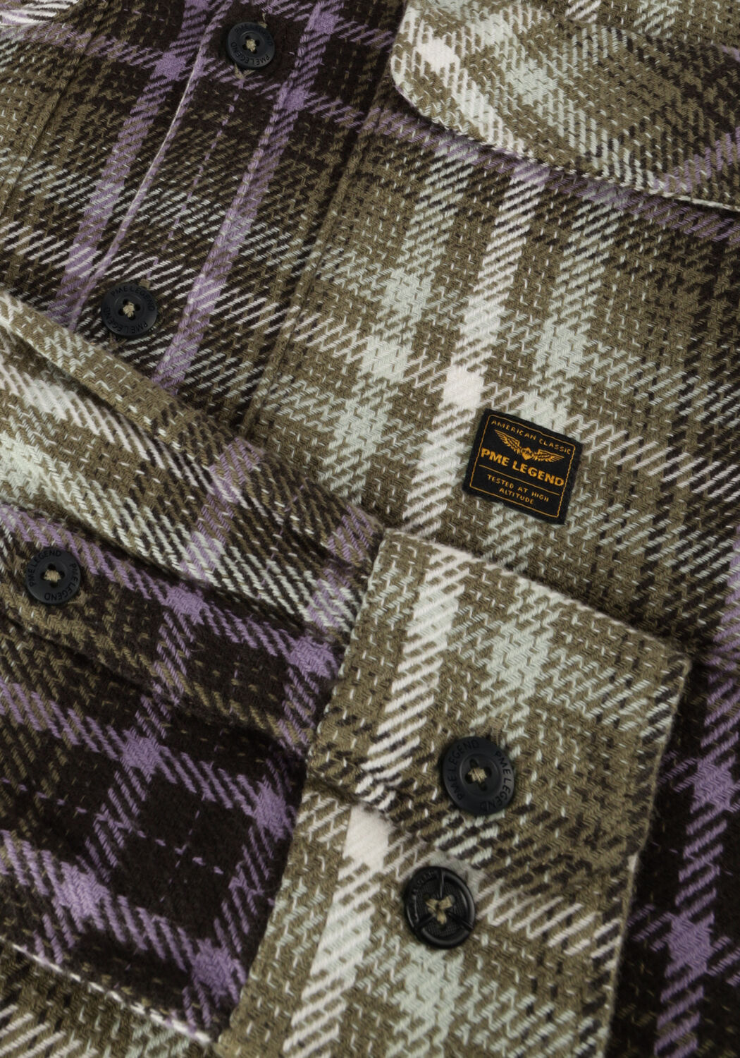 Gr&uuml;ne PME LEGEND Hemden LONG SLEEVE SHIRT HEAVY TWILL CHECK - large