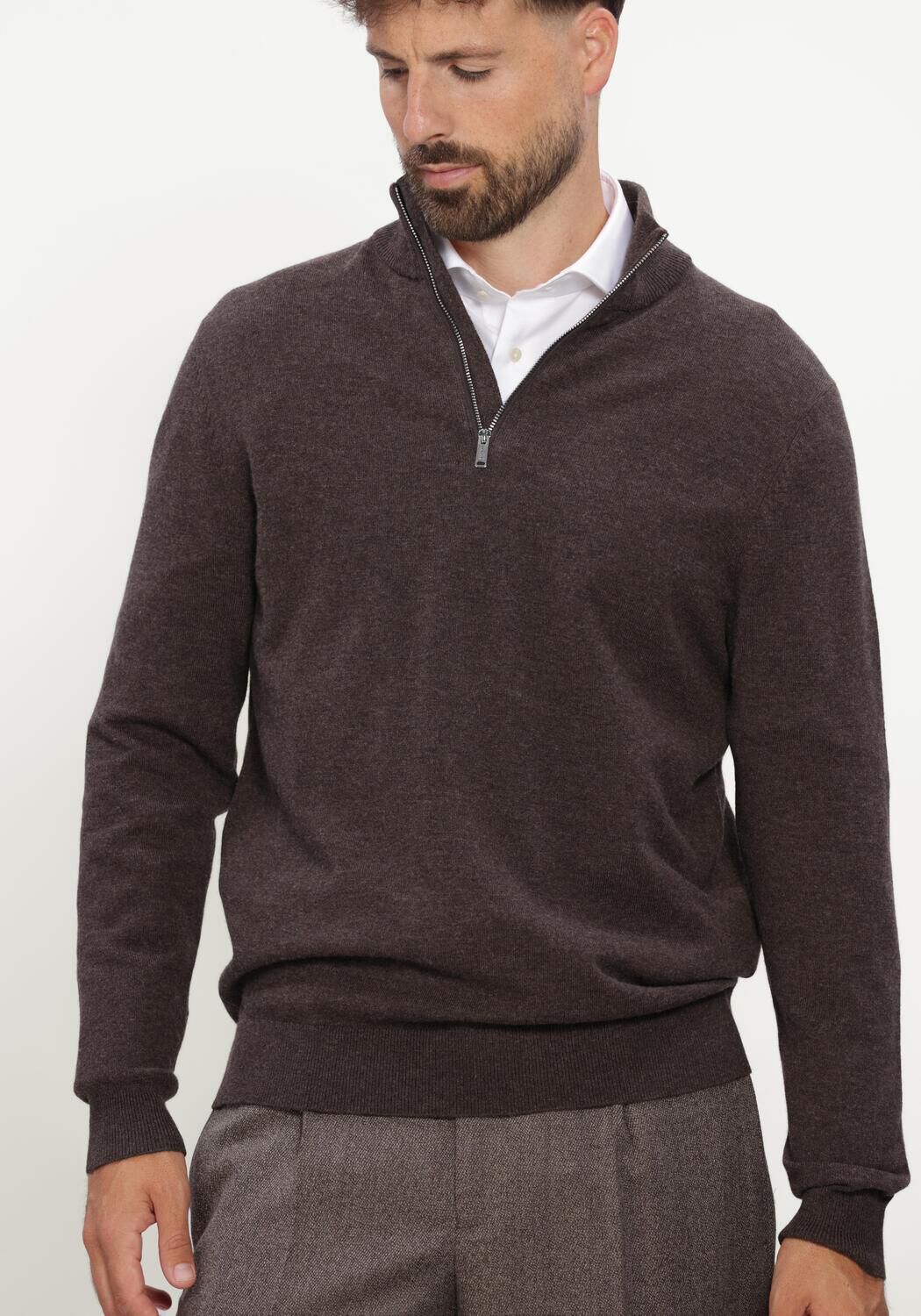 Braune PROFUOMO Pullover NEW WOOL BLEND - large