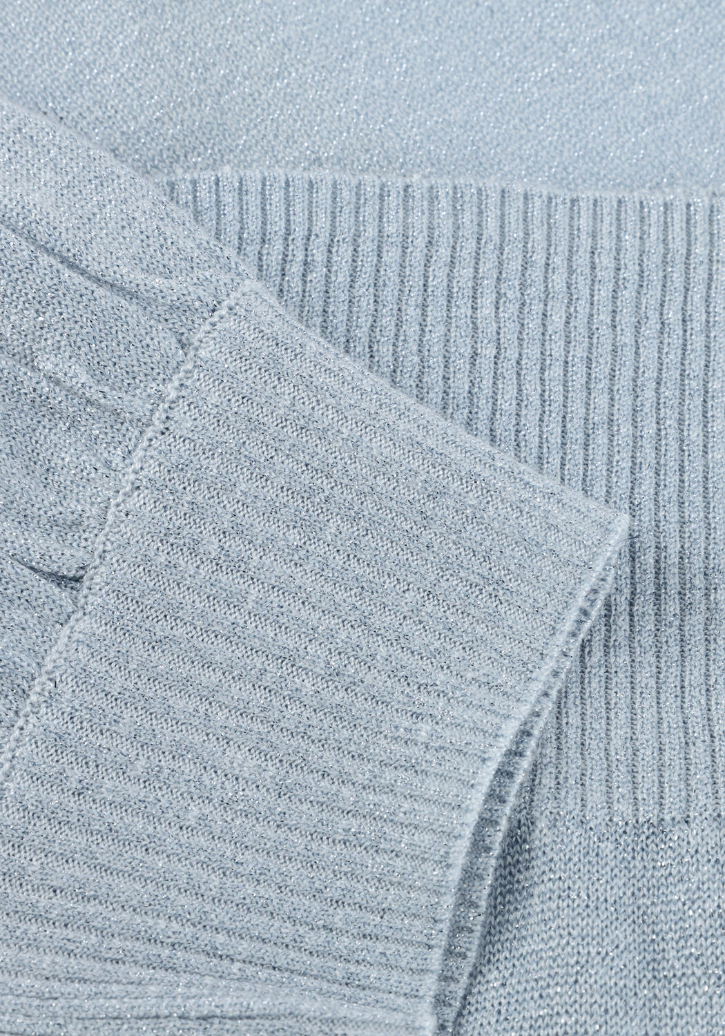 Hellblau MINUS Pullover MSLIVA PUFF SLEEVE METALLIC KNIT PULLOVER - large