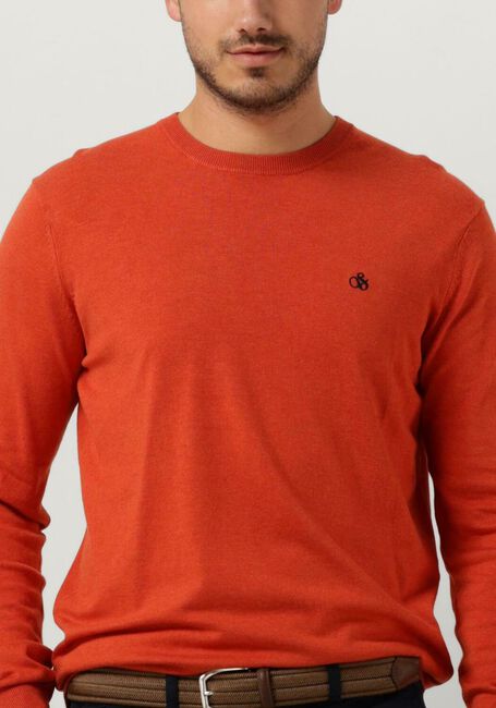 Rote SCOTCH & SODA Pullover ESSENTIALS ECOVERO VISCOSE-NYLON CREWNECK PULLOVER - large