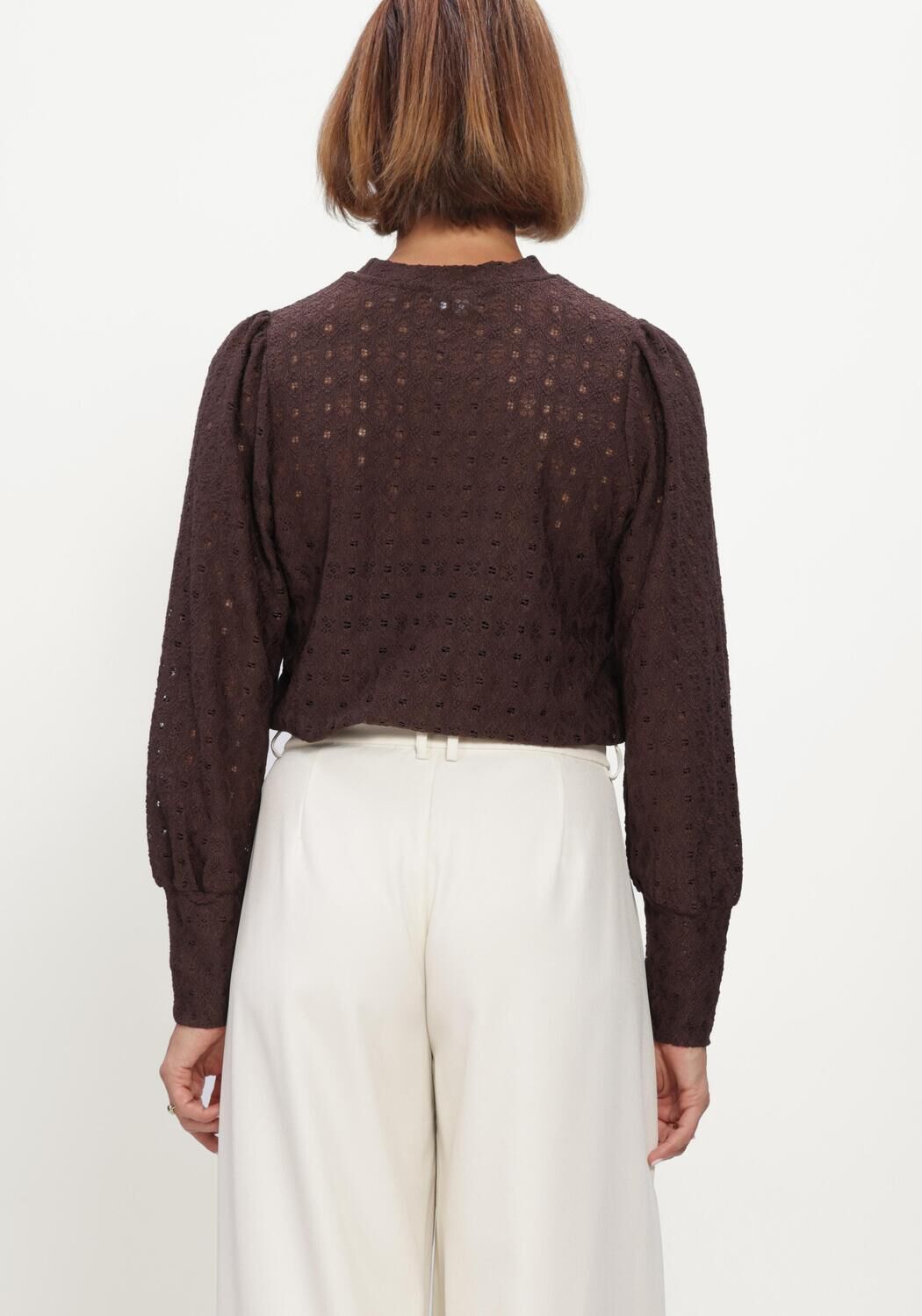 Braune OBJECT Pullover OBJLAILA L/S RE TOP NOOS - large
