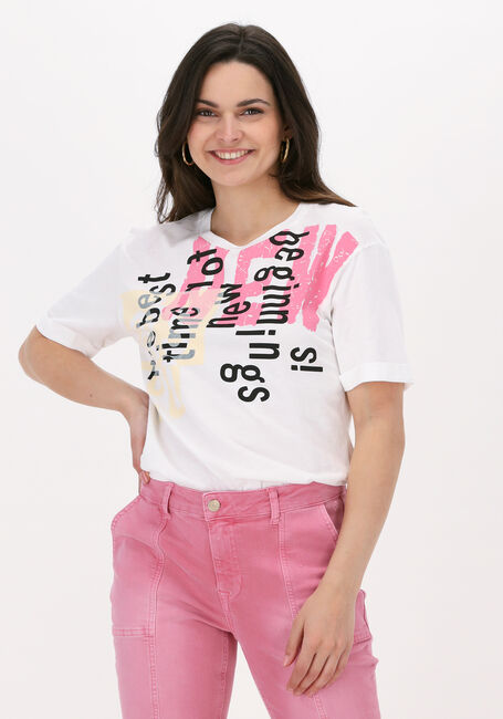 Nicht-gerade weiss SUMMUM T-shirt TEE SLOGAN ARTWORK COTTON MODA - large