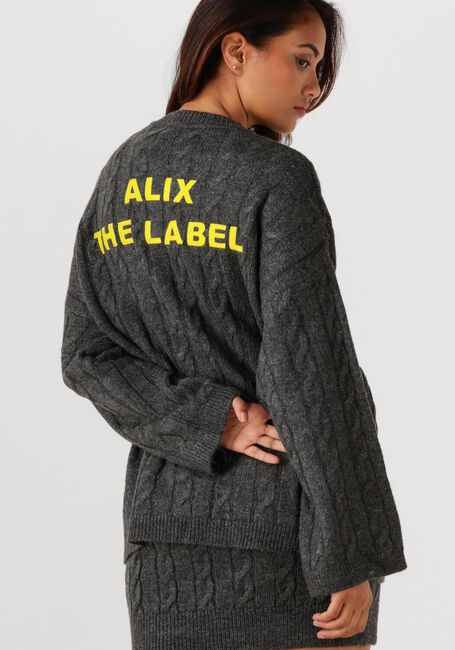 Dunkelgrau ALIX THE LABEL Pullover LADIES KNITTED CROPPED CABLE JUMPER - large