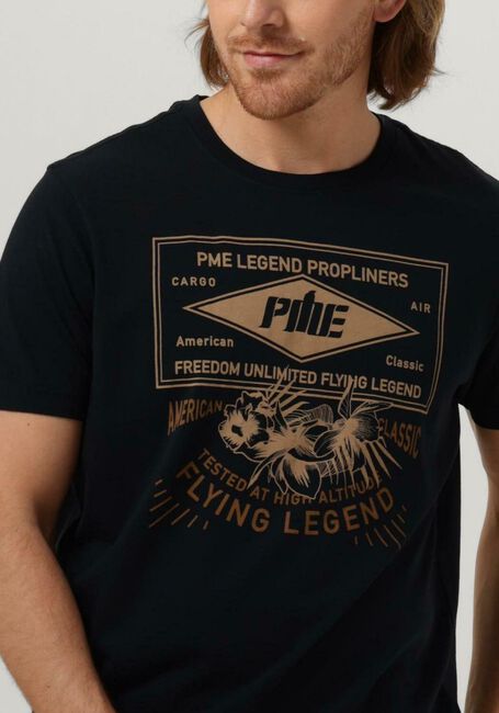 Blaue PME LEGEND T-shirt SHORT SLEEVE R-NECK SINGLE JERSEY LW PLAY - large