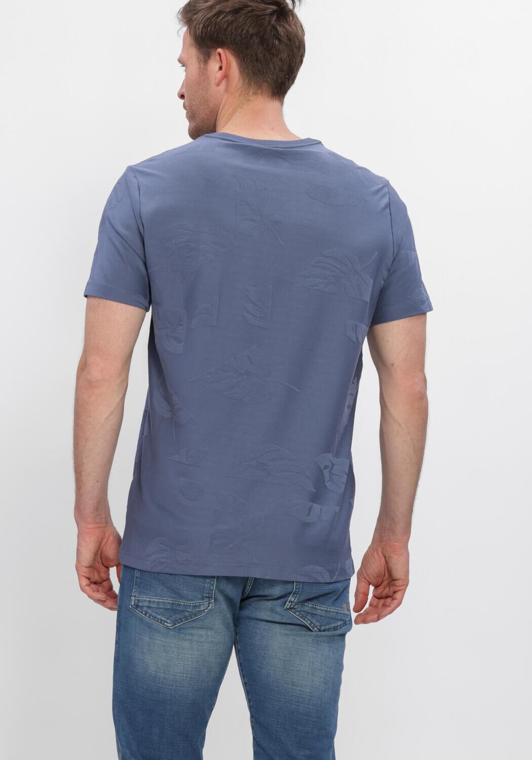 Blaue PME LEGEND Polo-Shirt SHORT SLEEVE R-NECK JACQUARD JERSEY - large