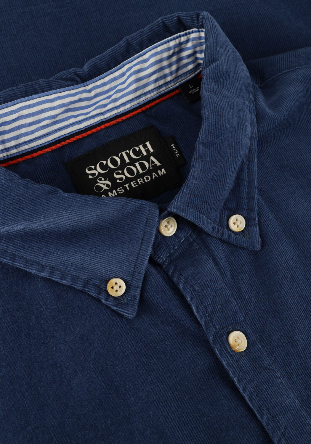 Blaue SCOTCH & SODA Casual-Oberhemd FINE CORDUROY SHIRT - SLIM FIT - large