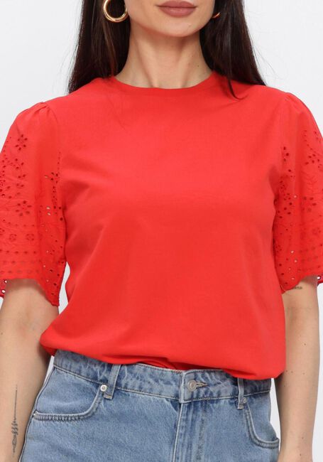 Rote Y.A.S. T-shirt YASLEX SS TOP W. EMB SLEEVES - large