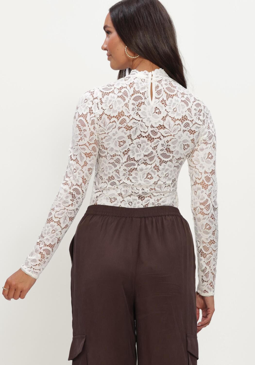 Wei&szlig;e Y.A.S. Top YASLACEY LS LACE TOP - large