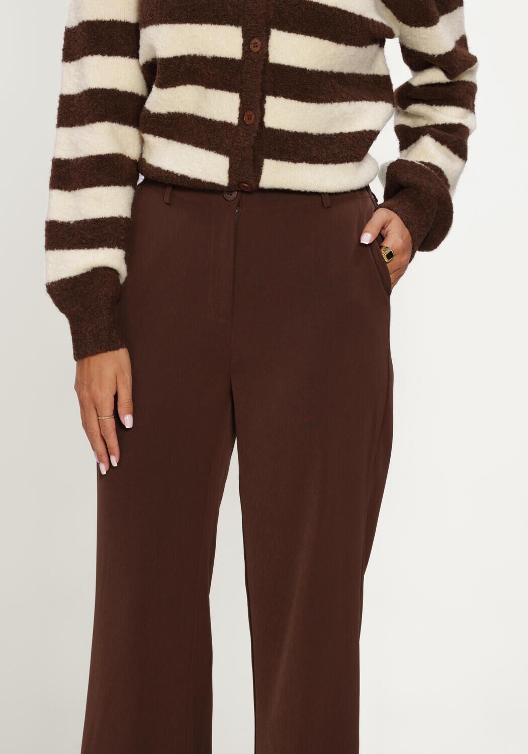 Braune YDENCE Weite Hose PANTS SOLANGE - large