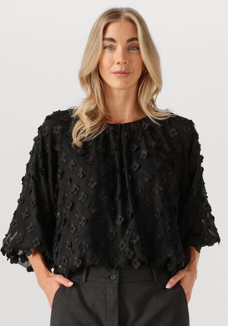 Schwarze AAIKO Top DELANY FLOWER PES 508 - large