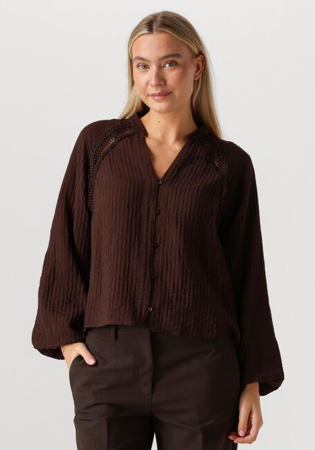 Braune CO'COUTURE Blusen SHINA LACE V-SHIRT - large