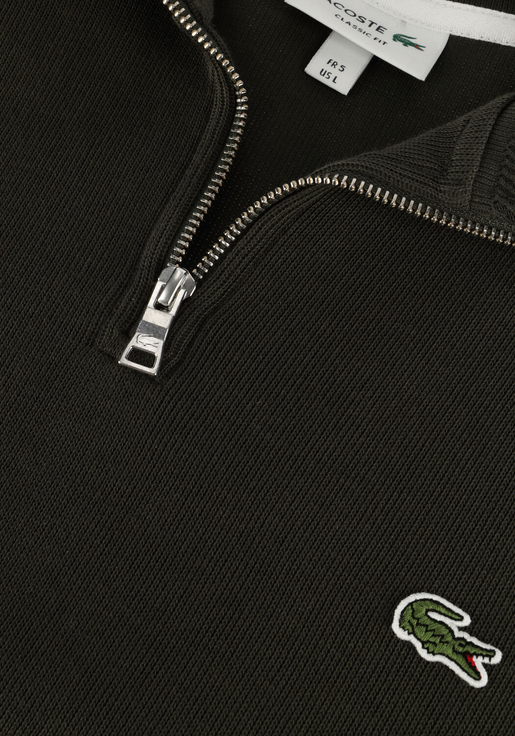 Dunkelgr&uuml;n LACOSTE Pullover REGULAR FIT HIGH NECK ZIPPED SWEATSHIRT - large